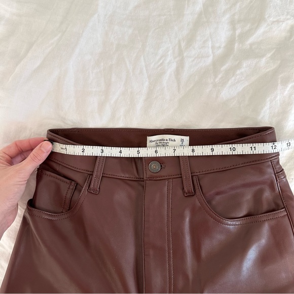 Abercrombie Brown Vegan Leather Pants - Picture 3 of 4